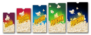 Small to extra large paper popcorn bags.